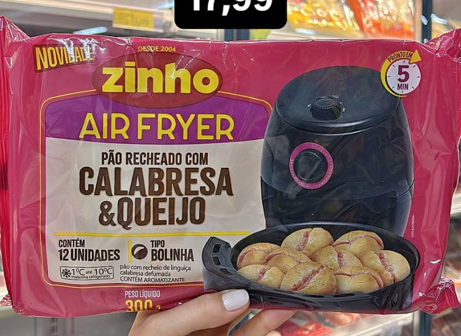 Pão Recheado com Calabresa & Queijo Air Fryer