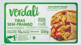 Tiras sem-frango/ mignon vegetal tiras Verdali 230g