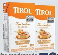 Leite condensado zero lactose Tirol 395g