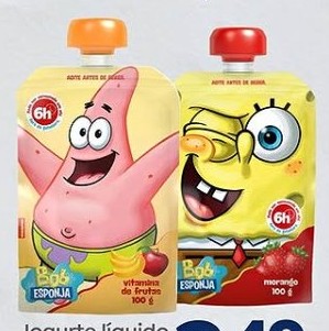 Iogurte líquido Bob Esponja pouch